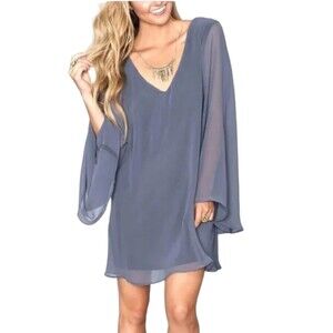 SHOW ME YOUR MUMU Gabby Low Back Dress Women's Size Medium Steel‎ Blue Gray